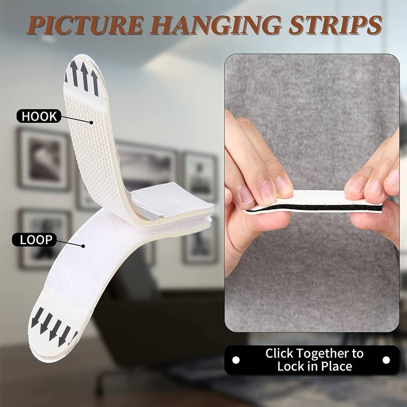 24strips S White Tape Damage free Picture And Frame Hanging - Temu